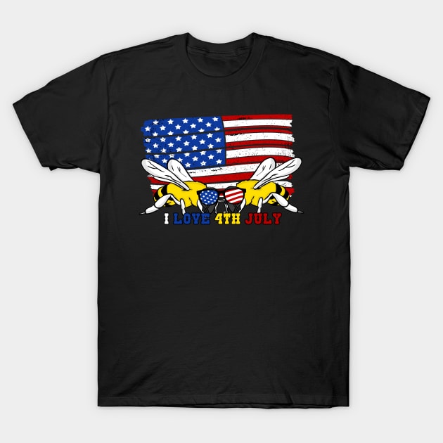 America Shirt 4th of July Patriotic T-shirt holiday T-Shirt by KK-Royal